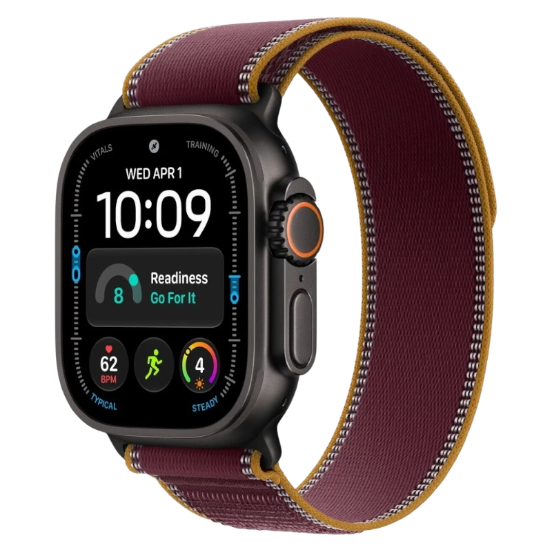 Apple Watch Ultra 4 49mm Black Titanium Case with Trail Burgundy